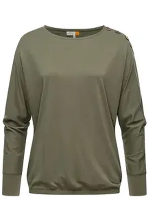 Ragwear Langarmshirt Sedda Modisches, langärmliges Damen Shirt grün M (38)