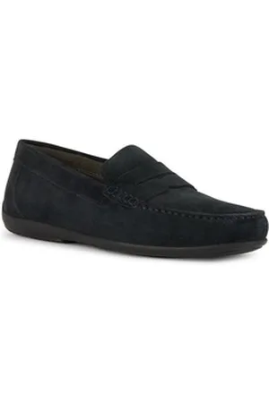 Geox U ASCANIO C Mokassin, Loafer, Pennyloafer, Slipper zum bequemen Schlupfen blau 41 EU