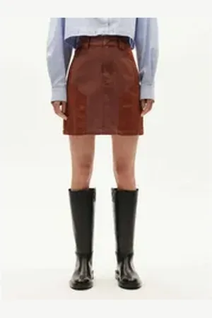 Thinking Mu Minirock Herringbone Neel Skirt braun 38