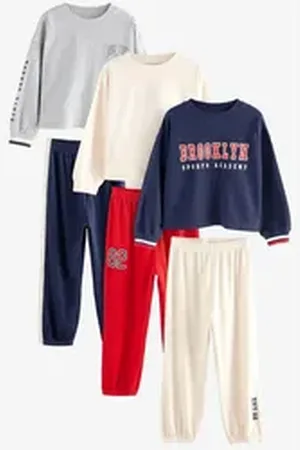 Next Pyjama Schlafanzug mit Jogginghose, 3er-Pack (6 tlg) blau 146 (11 J.)