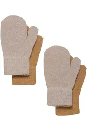 CeLaVi Fäustlinge Magic Glitter Mittens 2-pack beige|braun 1-2 Jahre