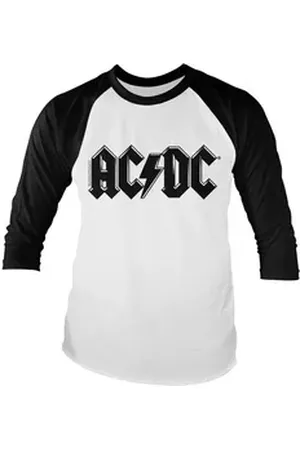 AC/DC Longsleeve Black Logo Retro Baseball Long Sleeve Tee weiß XL