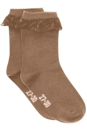 Minymo Socken Ankle Sock with Lace braun 23-26
