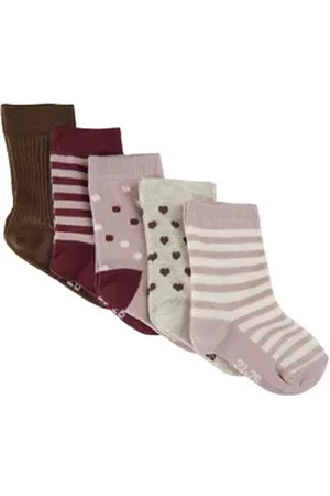 Minymo Socken Sock w. pattern (5-pack) rosa 15-18 Monate