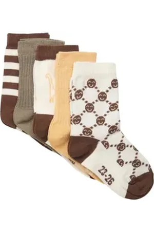 Minymo Socken Socks w. Pattern (5-pack) braun 15-18 Monate