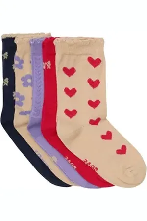 Minymo Socken Socks with Pattern (5-Pack) rot 23-26
