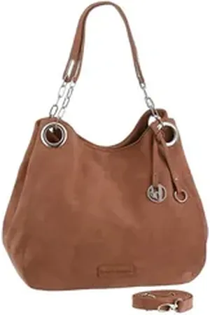 Bruno Banani Henkeltasche, mit Schmuckanhänger und silberfarbenen Details braun
