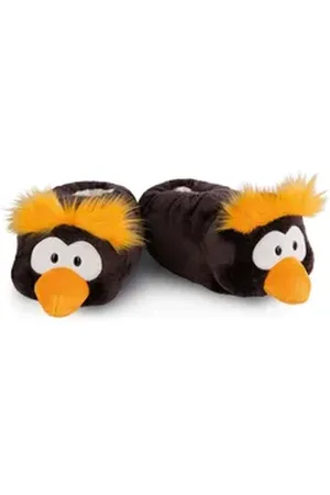 NICI Pinguin Frizzy Plüsch Hausschuhe gelb|schwarz 34-37 EU