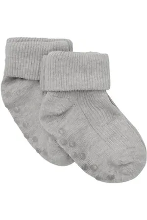 Minymo Socken Baby Rib Sock with ABS (2-Pack) grau 19-22