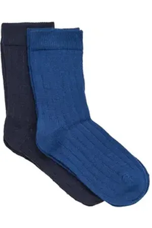 Minymo Socken Ankle sock-rib (2-pack) blau 23-26
