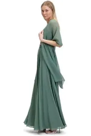 Vera Mont Multifunktionstuch Chiffonstola schmal geschnitten, Material grün