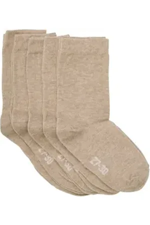 Minymo Socken Ankle Sock Solid (5-Pack) braun 23-26
