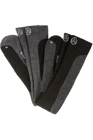 Apollo Kniestrümpfe ADULTS SKI SOCKS DESIGN (2er Pack) Unisex, hoch, mit Logostickerei in zwei verschiedenen Designs schwarz 47-48
