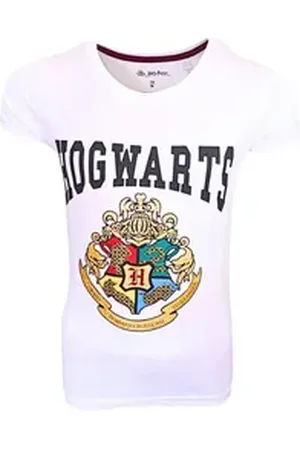 Harry Potter T-Shirt Hogwarts Mädchen Kurzarmshirt mit Glitzerdetails Gr. 134- 164 cm bunt|weiß 152 cm