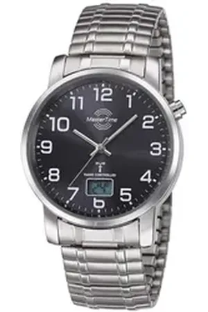 Master Time Funkuhr MTGA-10308-22M, Armbanduhr, Quarzuhr, Herrenuhr, Datum, Flexband, Zugband silberfarben
