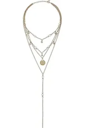 Lascana Kette mit Anhänger Lange Layer Halskette, mehrreihiger Halsschmuck, lange Y Kette goldfarben