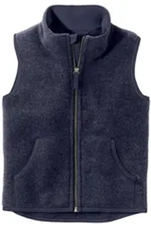 hessnatur Jerseyweste aus reiner Bio-Merinowolle (1-tlg) blau 98/104