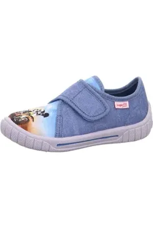 Legero Superfit BILL WMS: Mittel Hausschuh Kindergartenschuh mit coolem Motiv, Größenschablone zum Download blau 27 EU