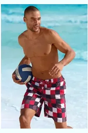 Buffalo Badeshorts im trendigen Karo-Design rot XL (54/56)