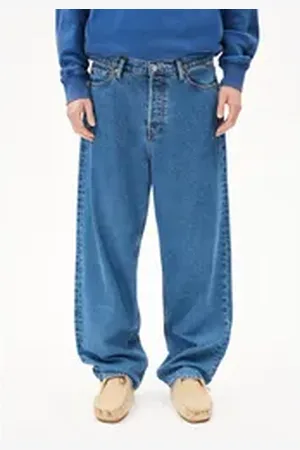 Armedangels Bootcut-Jeans JAAMEO Herren Baggy Jeans recycelte Baumwolle (Non-Stretch, 1-tlg., Baggy Fit) daydream blau 36/32