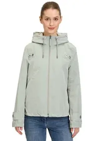 AMBER & JUNE Sommerjacke Sommerjacke mit Kapuze grün 42