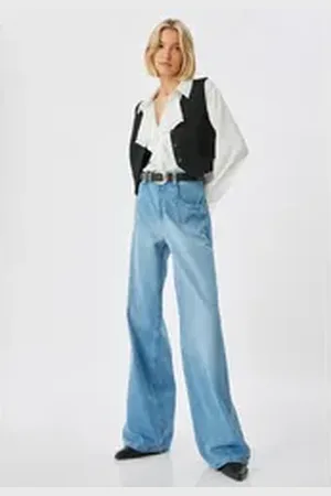 Koton Loose-fit-Jeans Normale Leibhöhe Loose blau 32/32