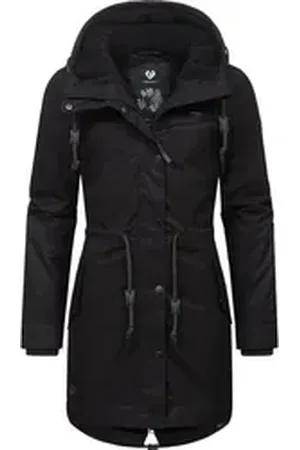 Ragwear Winterjacke YM-Canny stylischer Damen Kurzmantel Parka mit Kapuze schwarz XL (42)