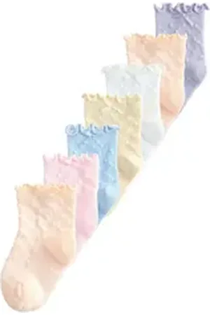 Next Basicsocken Pastellfarbene Babysocken mit Rüschen, 7er-Pack (7-Paar) lila 80-92 (1-2 J.)