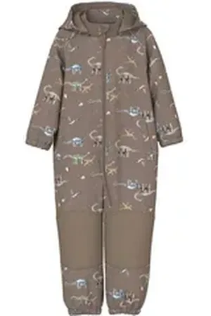NAME IT Overall NMMALFA08 SOFTSHELL SUIT AOP 1FO NOOS mit dekorativen und reflektierenden Details braun 110