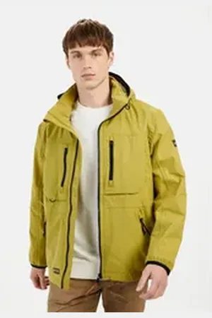 Camel Active Funktionsjacke mit abnehmbarer Kapuze Markenlabel grün 52