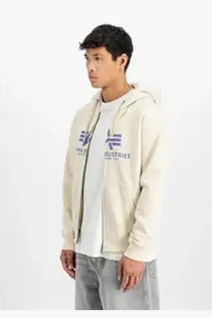 Alpha Industries Hoodie Men - Hoodies Basic Zip Hoodie weiß XL