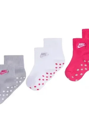 Nike Sportswear Socken NHN CORE FUTURA GRIPPER (3-Paar) für Babys Gr. 18,5 bis 23,5 bunt|grau|rosa