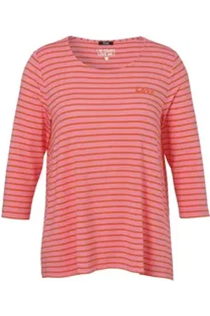 Frapp Rundhalsshirt (1-tlg) im klassischen Streifen-Look rosa 46