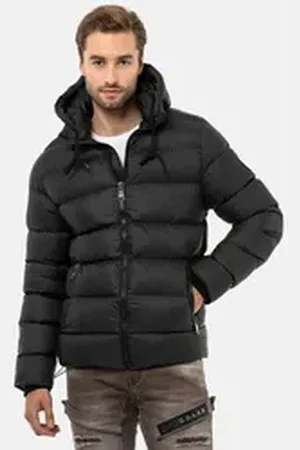 Cipo & Baxx Winterjacke Jacke im Steppdesign schwarz L