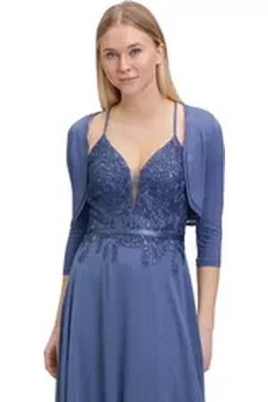 Vera Mont Bolerojacke Bolero-Jacke figurbetont blau 42