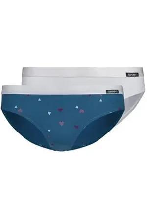 Skiny Slip Mädchen Slip 2er Pack Baumwolle (Packung, 2er Pack) blau|bunt 140