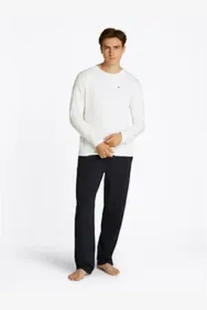 Tommy Hilfiger Underwear Pyjama LS JERSEY PJ SET (Set, 2 tlg., 2er) mit Logoschriftzug weiß M (50)