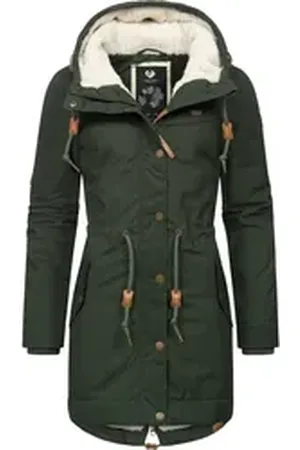 Ragwear Winterjacke YM-Canny stylischer Damen Kurzmantel Parka mit Kapuze grün S (36)