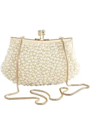 Next Clutch Clutch mit Schließe und Zierperlen (1-tlg) weiß