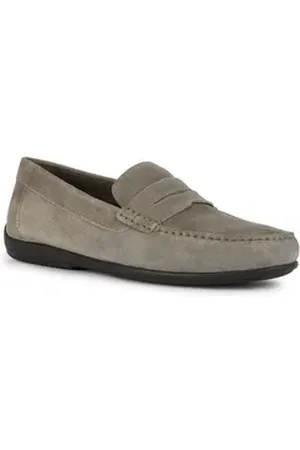 Geox U ASCANIO C Mokassin, Loafer, Pennyloafer, Slipper zum bequemen Schlupfen grau 45 EU