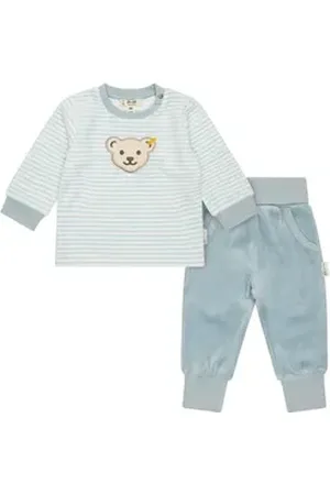 Steiff Anzug Unisex Strampler Baumwolle (Set, Anzug Set) blau 80
