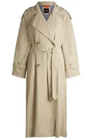 HUGO BOSS ORANGE Strickmantel Relaxed-Fit Trenchcoat - Relaxed Fit beige 38
