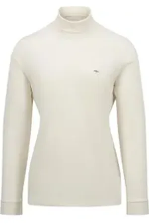 Fynch-Hatton Rollkragenshirt - Rollneck Pullover - Interlock, Langarm weiß XL