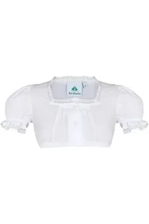 Isar Trachtenbluse Dirndlbluse Kinder - MARIELA - weiß weiß 128