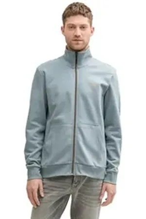 TOM TAILOR Sweatjacke mit Logo Stickerei grau M