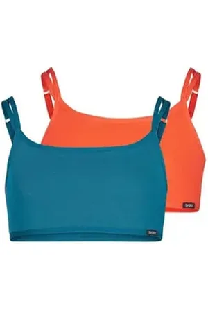 Skiny Bustier Mädchen Bustier 2er Pack Baumwolle (Packung, 2er Pack) lila|rot 140