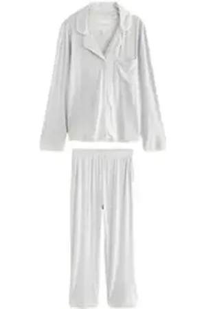 Laura Ashley Pyjama Pyjama mit Knopfleiste aus Modal (2 tlg) grau 38 (GB: 10)