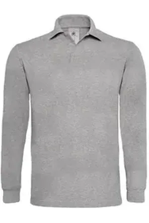 B & C B&C Langarm-Poloshirt Polo Shirt Herren 2XL Basic Pique aus Baumwolle