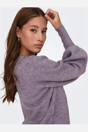 JACQUELINE DE YONG Strickpullover Kurzer Strick Pullover JDYDREA Puffärmel Cardigan JDYDREA L/S SHORT CARDIGAN KNT NOOS lila XXL