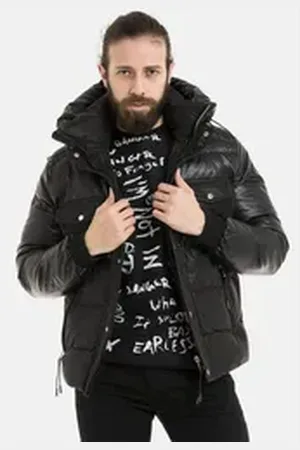 Cipo & Baxx Winterjacke Jacke mit Kapuze schwarz 2XL